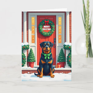 Sneeuwige Honden Kerstkaart Kaart