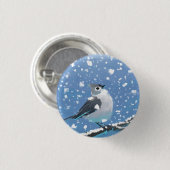 Sneeuwige januari ronde button 3,2 cm (Voorkant /achterkant)