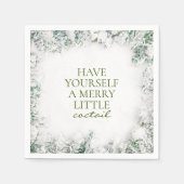 Sneeuwige Kerst Drink Cocktail Servetten (Voorkant)