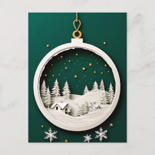 ❄️ Sneeuwige Kerst Ornament Elegantie 🎄 Festief Feestdagenkaart