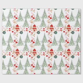 Sneeuwige Kerst Wrap Cadeaupapier