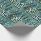 Sneeuwige kerstbomen cadeaupapier (Hoek)