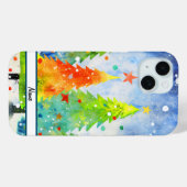 Sneeuwige kerstbomen Case-Mate iPhone case (Achterkant (horizontaal))