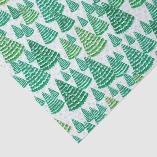 Sneeuwige kerstbomen tissuepapier (Detail)