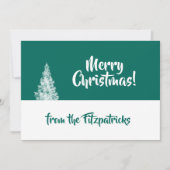 Sneeuwige kerstboom - Blauwgroen en minimaal wit Feestdagenkaart (Voorkant)