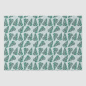 Sneeuwige kerstboom Pattern Green White Tissuepapier (Voorkant)
