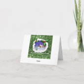 Sneeuwige kerstcadeautjes groene faux Glitter Feestdagen Kaart (Achterkant)