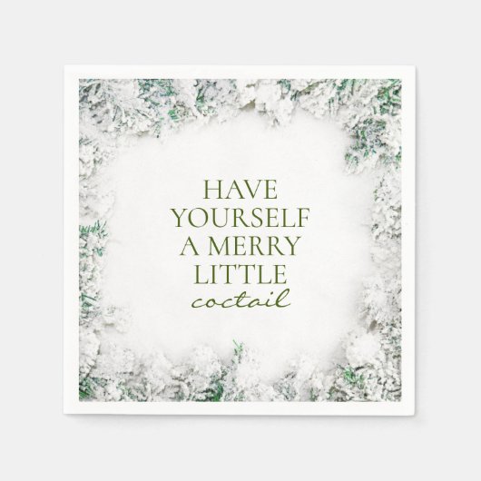 Sneeuwige Kerstelijke Cocktailservetjes voor een F Servet (Voorkant)