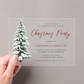 Sneeuwige kerstfeestdag acryl uitnodigingen (Insitu (Draagbaar))