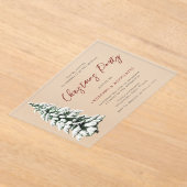 Sneeuwige kerstfeestdag acryl uitnodigingen (Laagn)