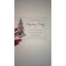 Sneeuwige kerstfeestdag acryl uitnodigingen