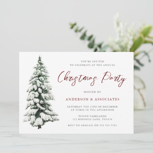 Sneeuwige kerstfeestdag kaart (Staand voorkant)