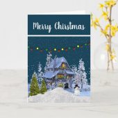 Sneeuwige kerstfeestdag kaart (Gele Bloem)