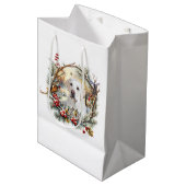 Sneeuwige Labrador Retriever Kerst Medium Cadeauzakje (Voorkant Gekanteld)