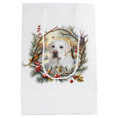 Sneeuwige Labrador Retriever Kerst Medium Cadeauzakje (Achterkant)