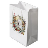 Sneeuwige Labrador Retriever Kerst Medium Cadeauzakje (Achterkant Gekanteld)