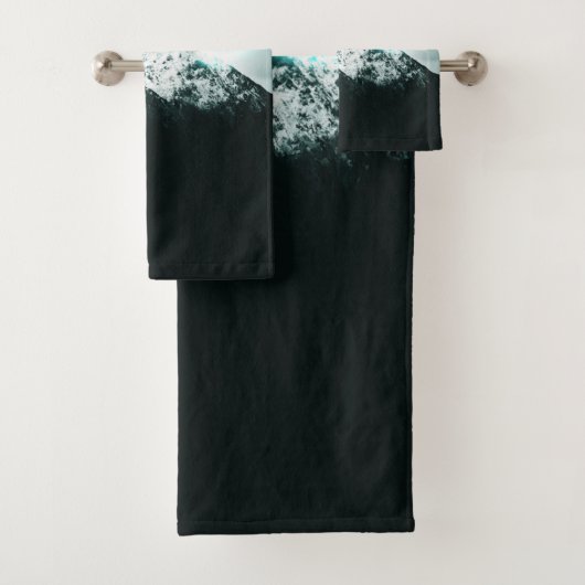 Sneeuwige, mysterieuze blauwe neonlichte monogram  bad handdoek (Insitu)