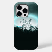 Sneeuwige, mysterieuze blauwe neonlichte monogram  Case-Mate iPhone case (Achterkant)