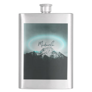 Sneeuwige, mysterieuze blauwe neonlichte monogram  flacon