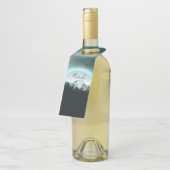 Sneeuwige, mysterieuze blauwe neonlichte monogram flessenhanger (Schuin)