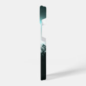 Sneeuwige, mysterieuze blauwe neonlichte monogram iPhone hoesje (Linkerkant)