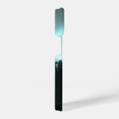 Sneeuwige, mysterieuze blauwe neonlichte monogram iPhone hoesje (Rechterkant)