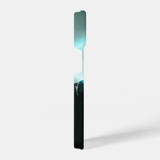 Sneeuwige, mysterieuze blauwe neonlichte monogram iPhone hoesje (Rechterkant)