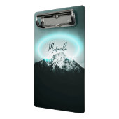 Sneeuwige, mysterieuze blauwe neonlichte monogram mini klembord (Angled2)