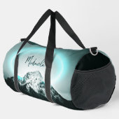Sneeuwige, mysterieuze blauwe neonlichte monogram plunjezak (Rechterhoek)