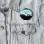 Sneeuwige, mysterieuze blauwe neonlichte monogram ronde button 5,7 cm (In situ)