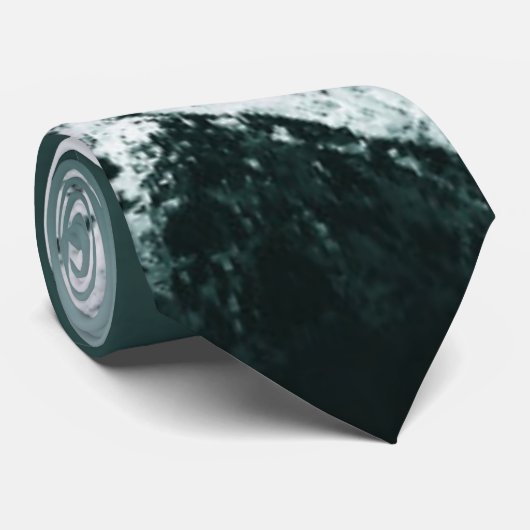 Sneeuwige, mysterieuze blauwe neonlichte monogram  stropdas (Opgerold)