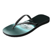 Sneeuwige, mysterieuze blauwe neonlichte monogram  teenslippers (Schuin)
