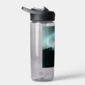 Sneeuwige, mysterieuze blauwe neonlichte monogram  waterfles (Rechts)