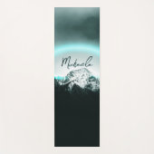 Sneeuwige, mysterieuze blauwe neonlichte monogram  yogamat (Voorkant)