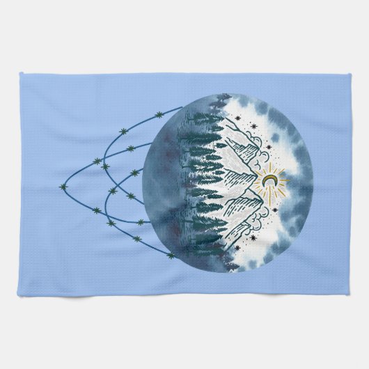 Sneeuwige Natuur van de Boom van de Bouw Theedoek (Horizontaal)