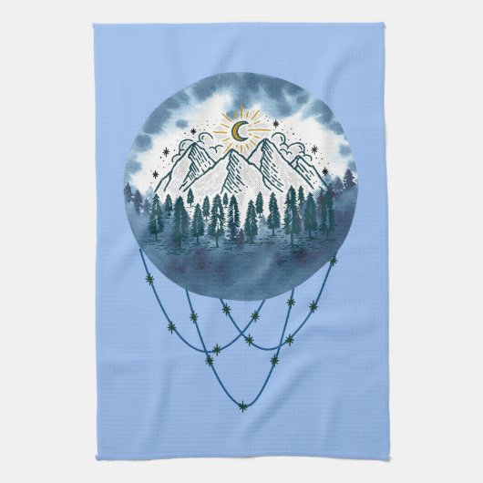 Sneeuwige Natuur van de Boom van de Bouw Theedoek (Verticaal)