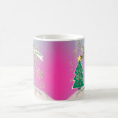 Sneeuwige Paarse kerstboomscène Koffiemok (Center)