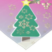 Sneeuwige Paarse kerstboomscène Tafelkleed (Gekanteld)