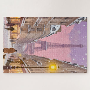 Sneeuwige Parijse Dromen Winterstad Legpuzzel