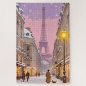 Sneeuwige Parijse Dromen Winterstad Legpuzzel (Verticaal)