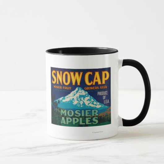 Sneeuwige Pet Apple Crate LabelMosier, OF Mok (Rechts)