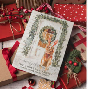 Sneeuwige Vintage Goudkleurige Retriever Kerst Wat Legpuzzel