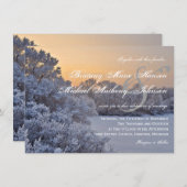Sneeuwijsbomen - Sunset Winter Wedding Invitations Kaart (Voorkant / Achterkant)