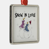Sneeuwin in de liefde Snowmen Keepslag Ornament (Rechts)