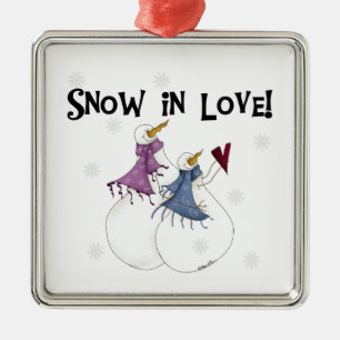 Sneeuwin in de liefde Snowmen Keepslag Ornament