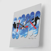 Sneeuwinstapkaart met vrije stijlvergrendeling vierkante klok (Hoek)