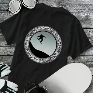 Sneeuwinstapmodel - zwart, rond ontwerp t-shirt
