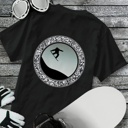Sneeuwinstapmodel - zwart, rond ontwerp t-shirt