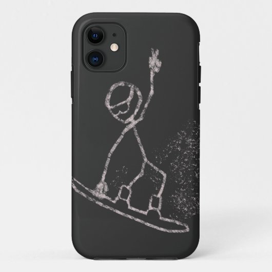 Sneeuwinstapsysteem Stickman-sprongneus Vrede Case-Mate iPhone Case (Achterkant)