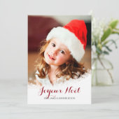 Sneeuwjacht Foto Kerstkaart (Staand voorkant)